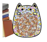 Cat Wooden Jigsaw Puzzle - 135 Piece Animal Shape Puzzle for Fun Learning, Engaging Educational Toy with Decorative Design, Creative Activity for Adults, Kids, Boys, Girls, Birthday, Holiday, Parties