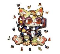 Cat Wooden Puzzles for Adults - Animal Shape Challenging Jigsaw Toy