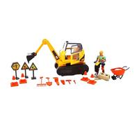 CAT Work Force Excavator Action Set 22 Pezzi con Escavatore, Personaggio e Accessori | Giocattolo da Cantiere per Bambini 3+