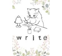 Cat Write Floral Journal - 6" x 9" Size - 75 Pages - Green and Pastel Pink on White