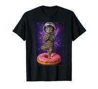 Cat Yoga Galaxy Donut Cosmic Space Kitten Animal Lover Art Maglietta
