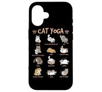 Cat Yoga Poses Cats Practicing Mindfulness Meditation Kitten Custodia per iPhone 16