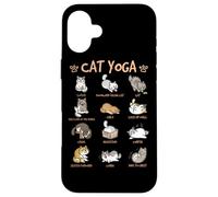 Cat Yoga Poses Cats Practicing Mindfulness Meditation Kitten Custodia per iPhone 16 Plus