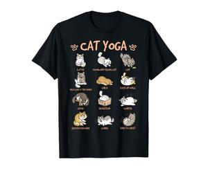 Cat Yoga Poses Cats Practicing Mindfulness Meditation Kitten Maglietta