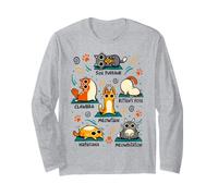 Cat Yoga Poses - Divertente Design per Allenamento per Gatti Maglia a Manica
