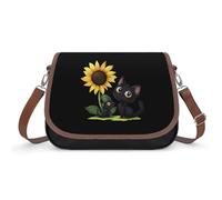 Cat You Are My Sunshine - Borsa a tracolla da donna in pelle