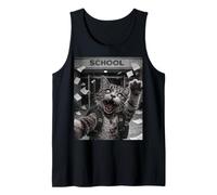 Cat Zombie Ultimo Giorno di Scuola Summer Break Selfie Divertente Canotta