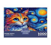 Cat1000 Pezzi Puzzle CittàAnimal Cat Sfida Per Adulti Puzzle Animali Divertenti Per Uomo E Donna Intrattenimento Creativo38x26cm/1000pcs