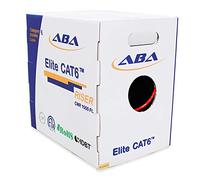 Cat6 Riser (CMR), Cavo Ethernet 1000 ft, Rosso, Senza Spline, Coppia ritorta non schermata (UTP) 23AWG, Rame nudo puro solido, 550 MHz, Certificato UL, Scatola facile da tirare (Reelex II), Cavo LAN di rete sfuso