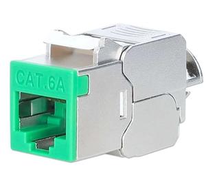 Cat6a 10G Slimline Keystone - Modulo schermato, senza attrezzi, larghezza 14,8 mm, RJ45, 500 MHz