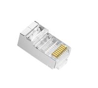 Cat7 RJ45 maschio 10 pcs, Cat7 Cat6 24AWG metallo schermato RJ45 estremità 8P8C cavo di rete modulare fino a 10 Gbps per cavo Ethernet LAN, argento