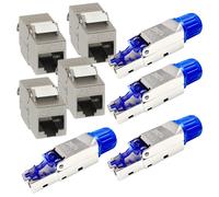 Cat8.1 Rj45 4x connettore di rete + 4 modulo presa di rete Keystone senza...