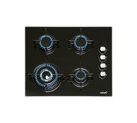 CATA CIB 6031 BK Piano Cottura a Gas Butano a 4 Fuochi 1 Tripla Corona Predisposto per Cottura a Gas Naturale Larghezza 59 cm Potenza totale 8 Kw Griglie e Bruciatori a Gas Smaltati