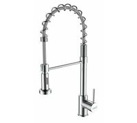 CATA CPB/A Beccuccio monocomando alto girevole a 360° in acciaio inox pesanca aeratore funzione doccia anticalcareo cartuccia ceramica apertura a freddo riduttore portata 5L finitura inox