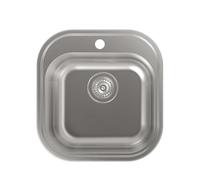 CATA CS-1 Lavello 46,5x48,5 cm Vasca Quadrata con Spessore di 0,08 cm e Profondità di 16,5 cm Materiale in Acciaio Inossidabile Installazione su Mobili da 45 cm