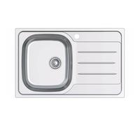 CATA Lavello CDL-1ED /A Vasca Quadrata Scolapiatti Installazione Mobile 45cm Base Assorbente Acciaio Inox Valvola Cestello Finitura Inox