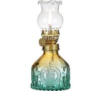 CATA-MEDICA Lampada A Cherosene Classica Lanterna Lampada A Olio In Vetro Colorato Vintage Luci Decorative Per Uragano Con Regolatore Di Fiamma In Metallo Lampada A Olio Per Ornamenti Desktop Creativi