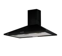 Cata OMEGA 900 BK/M cappa da cucina a basso livello sonoro, larghezza 90 cm, 3 livelli di estrazione, pannello di controllo meccanico, finitura nera