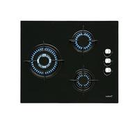 Cata Piastra in vetro Gas, modello CIB 6021 BK, 3 fuochi, larghezza 59 cm, piano di lavoro a gas butano, finitura in vetro nero