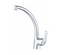 CATA Rubinetto da cucina CBA CROMO/E monocomando beccuccio alto girevole a 360° in acciaio inox aeratore anticalcareo cartuccia ceramica apertura a freddo riduttore portata 5L connessione flessibile