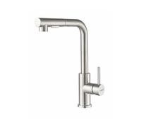 CATA Rubinetto da cucina XSE X/B monocomando cartuccia ceramica beccuccio alto acciaio inox girevole a 360° estraibile aeratore anti calcareo satinato riduttore flusso 5L funzione doccia flessibile