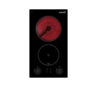 CATA - VI 302 BK - Piastra in Vetroceramica - Colore Nero - 2 Zone di Cottura High Light - 9 Livelli di Potenza Regolabili - Controlli Meccanici - Potenza 3 kW - Larghezza 30 cm