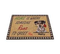 Catahoula, Cane Divertente Personalizzato Con Rosa, Regalo Catahoula La Casa È Dove Qualcuno Corre A Salutarti Tappetini Porta Dingresso Tappetino Da Bagno Antisporco Tappeto Ingresso Casa 40X60Cm