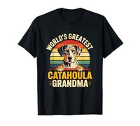 Catahoula Grandma Worlds Greatest Leopard Dog Retro Maglietta