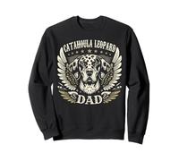 Catahoula Leopard Dad Biker Ali in metallo Cool Dog Dad Retro Felpa