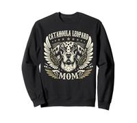 Catahoula Leopard Mom Biker Wings in metallo Cool Dog Mom Retro Felpa
