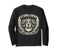 Catahoula Leopard Mom Biker Wings in metallo Cool Dog Mom Retro Maglia a Manica