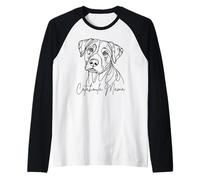 Catahoula Mama Catahoula Leopard Mom Line Art Cane Artistico Maglia con Maniche Raglan