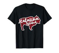 Catalina Island Bisonte Silhouette Retro Buffalo Souvenir Maglietta