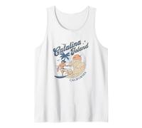 Catalina Island California Surf Retro Vintage Surfer Estate Canotta