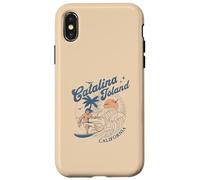 Catalina Island California Surf Retro Vintage Surfer Estate Custodia per iPhone X/XS