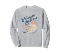 Catalina Island California Surf Retro Vintage Surfer Estate Felpa