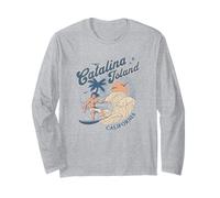 Catalina Island California Surf Retro Vintage Surfer Estate Maglia a Manica