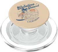 Catalina Island California Surf Retro Vintage Surfer Estate PopSockets PopGrip per MagSafe