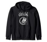Catalina Island Sailing Sailboat Beach Felpa con Cappuccio