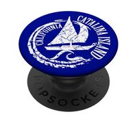 Catalina Island Sailing Sailboat Beach PopSockets PopGrip Adesivo