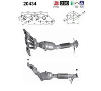 As 20434 Catalizzatore per Ford Mondeo IV Familiare S-MAX Galaxy