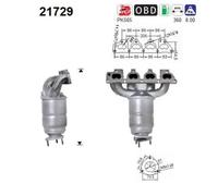 Catalizzatore 21729 AS per OPEL VECTRA B Hatchback VECTRA B VECTRA B Familiare