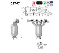 Catalizzatore 21767 AS per OPEL SAAB