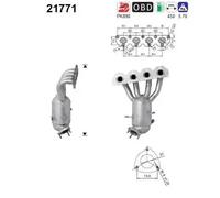 As 21771 Catalizzatore per Opel Astra H A04 Fiat Croma 194 Alfa Romeo 159 939