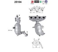 Catalizzatore 25104 AS per MAZDA 2