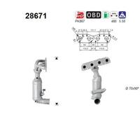 Catalizzatore 28671 AS per MINI PEUGEOT CITROËN