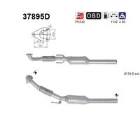 ASA Selection Catalizzatore 96 KW 130 CV per VW Golf IV 1J1 1.9 TDI