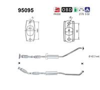 Catalizzatore 95095 AS per TOYOTA COROLLA Verso