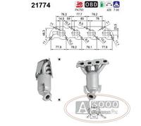 Catalizzatore DFC OPEL TIGRA 1.4i 16V 1364 cc 66 Kw / 90 cv Z14XEP >| Ch Nº5E999