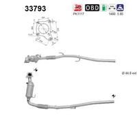 Catalizzatore Euro 5 33793 AS per SKODA AUDI VW SEAT